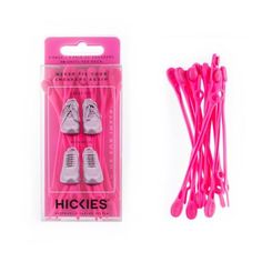 Keep your sneakers sleek with a pack of HICKIES shoelaces. Each pack comes with 14 units, more than enough for any pair of sneakers Size: One Size Fits All.  Color: White. Elastic Shoe Laces, Golf Shoes, Tie Shoes, Household Essentials, Shoe Care, Neon Pink, Shoe Laces, Color White, Black And Red