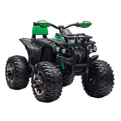 an image of a toy atv with big wheels on the white background for design purposes