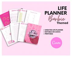 the life planner is shown in pink and white