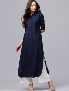 Plain Kurti Designs, डिजाइनर कपड़े, Designer Kurti Patterns, Pakistani Fashion Casual, Kurta Neck Design