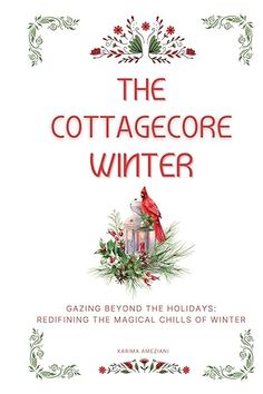 the cottagecote winter book cover with red cardinal and holly wreaths on white background