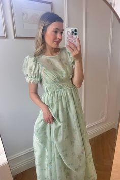 Balmy Sage Midi Dress – LLACIE Floral Sage Dress, Sage Green Bridesmaid Dresses Modest, Floral Modest Dresses, Sage Midi Dress, Cute Modest Dresses, Sleeves With Lace, Modest Midi Dress, Church Fits, Sage Green Bridesmaid Dress