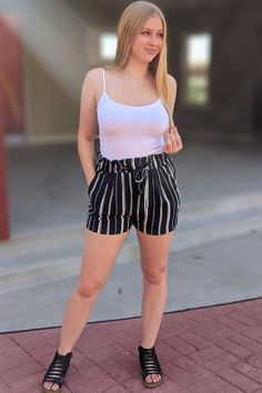 A seamless midlength white cami that will go with anything. Tuck it in with your cute shorts or wear it under your favorite cardigan or jacket. One size Florida Packing, White Cami, Your Cute, Cute Shorts, Wear It, Midnight Blue, White Stripe, Short Dresses, Florida