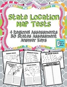 the state location map tests for students to use with their teacher's notebooks