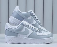 🎨✨ Elevate Your Sneaker Game with Custom Painted Grey Color Block Air Force Ones! Step into Style and Uniqueness! 👟🖌️ Introducing our exclusive Custom Painted Grey Color Block Air Force Ones--a stunning fusion of artistry and footwear fashion that's sure to turn heads wherever you go! Elevate your shoe collection with these hand-painted sneakers, meticulously crafted for those who crave style and individuality. 🎨 Artistic Expression: Each pair is expertly hand-painted by our skilled artists, Grey Air Force 1, Nike Air Force Shoes, Air Force Shoes, Painted Sneakers, Custom Kicks, Air Force 1 Custom, Custom Air Force 1, Cute Nike Shoes, Sneakers Athletic