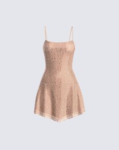 Shine brighter than they ever could in this gorgeous nude rhinestone mini dress ✨ Constructed from glass rhinestones on power mesh fabric, and complete with adjustable spaghetti straps and a handkerchief hem, this piece will turn you into the star of every occasion 🤩 Rhinestone Mini Dress, Dress Png, Taurus Birthday, Birthday Fits, Handkerchief Hem, Music Fashion, Shine Bright, The Star, Mesh Fabric