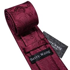 Brand: Barry Wang Material: 100% Silk What You Get: Same design Tie, Pocket Square , Cufflinks & Brooch Size: Necktie in 59" Length & 3.35" width at the tip, pocket square in 9"x 9"size Quality: Barry Wang Focus on Ties for Many Years, Good Quality Interlining Makes Our Ties Weighted and Elastic, Which are Easily Designed for A Perfect Knot.For More Quality Stylish Ties with Unbeatable Price, Please Click Our shop to Check More.With So Much Choice and Impeccable Quality, There's No Excuse Not to Red Tie For Father's Day Gift, Adjustable Red Suit And Tie Accessories For Wedding, Elegant Red Suit And Tie Accessories For Gift, Classic Red Suit And Tie Accessories, Classic Adjustable Red Suit And Tie Accessories, Mens Silk Ties, Tie Length, Red Paisley, Red Tie