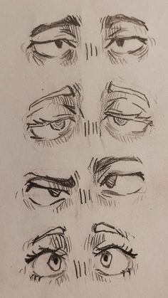 a drawing of different eyes and eyebrows