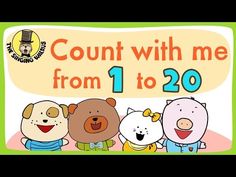 a sign that says count with me from 1 to 20, and three cartoon bears