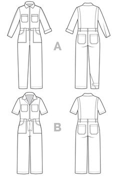 Blanca Flight Suit Pattern by Closet Core - The Farmer's Daughter Fibers Coveralls Pattern, Boiler Suit Pattern, Coverall Pattern, Closet Core Patterns, Suit Sewing Patterns, Full Bust Adjustment, Making Patterns, Silk Noil, Flight Suit