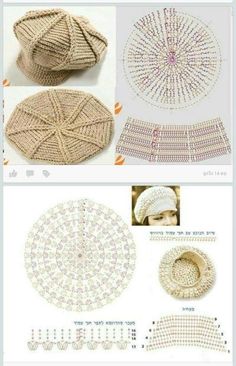 crochet patterns for hats and scarves with instructions to make them look like they are