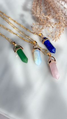 Indulge in the magical energies of the universe with our Harmony Gemstone Necklace. This exquisite collection features Lapis Lazuli, Rose Quartz, Tourmaline, and Opal necklaces—each stone holding its unique essence, creating a harmonious symphony of energies that elevate both style and spirit. 𝐌𝐀𝐓𝐄𝐑𝐈𝐀𝐋: 18k Gold filled and Natura stone Chain Length: 18 Inch Experience the Harmony Within: Adorn yourself with this enchanting gemstone necklace set—a wearable tapestry of wisdom, love, balanc Opal Necklaces, Miyuki Ring, Hair Accessories Storage, Summer Anklets, Bronze Earrings, Gold Anklet, Energy Bracelets, Bracelet Collection, Nature Bracelets