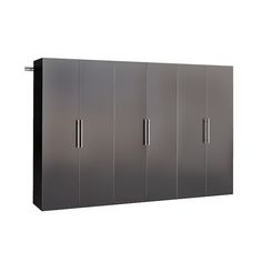 a large metal cabinet with four doors on each side