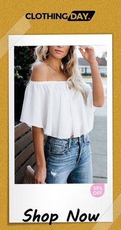 Off Shoulder Ruffles Casual Blouse Top Casual Blouse, Blouse Top, Ruffles, Off Shoulder, Top Blouse, Shop Now, Free Shipping, Clothes