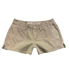 Love me some vintage Mudd. Cute beige neutral color, perfect length. Short, but not too short. Unique construction and pockets  Size - 3 Waist - 14" Hips - 17.5" Rise - 9" Inseam - 3" Thigh - 12" DM with any questions. Will always accept a reasonable offer!! :) Mid-rise Beige Shorts With Pockets, Y2k Mid-rise Shorts With Pockets, Y2k Shorts With Pockets, Beige Mid-rise Shorts With Pockets, Mudd Jeans, Beige Jeans, Tan Booties, Sherman Oaks, Too Short