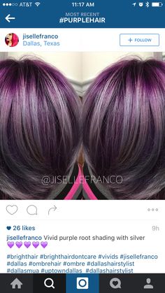 Purple hair Bright Hair, Dream Hair, Sleek Look, Ombre Hair, Purple Hair, The Purple, Shoulder Length, Dark Colors, My Hair