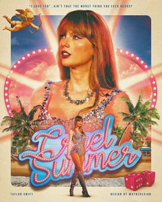 an advertisement for the movie's release, called elo summer with a woman in front