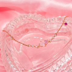 Details: 18K Rose Gold Plated Bracelet: 5.5-7.5 Inches Anti-tarnish, anti-allergy, nickel-free. Designed USA Pink Gold Bracelet, Goddess Jewelry, Pink Gem, Love At First, Gold Plated Bracelets, Pink Bracelet, Love At First Sight, 18k Rose Gold, Rose Gold Plates