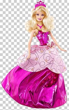 a barbie doll wearing a pink dress and tiara, hd png clipart