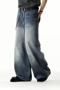 Classic Basic Crinkle Whisker Wash Jeans - chiclara Gray Jeans, Shorts Sweatpants, Summer 24, Grey Jeans, Jean Grey, Denim Trousers, Washed Jeans, Wash Jeans, Limited Stock