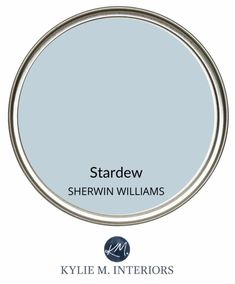 a blue paint with the words stardew and sherwin williams on it