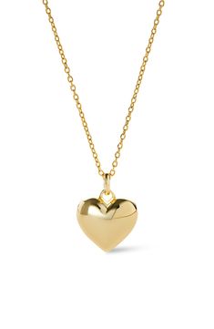 Ana Luisa Gold Heart Necklace - Lev | Nordstrom Love Pendant Necklace, Little Heart Necklace, Cute Necklace Gold, Small Gold Heart Necklace, Necklaces From Boyfriend, Gold Aesthetic Necklace, 11 11 Necklace, Locket Gold Necklace, Everyday Gold Necklace