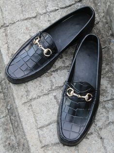 LeatherLooms Handmade Black Crocodile Moccasin Loafer Formal Dress Shoes on Storenvy Vacation Clothing, Formal Dress Shoes, Crocodile Texture, Quality Leather Boots, Crocodile Shoes, Custom Design Shoes, Leather Moccasins, Loafers Shoes, Vacation Outfits