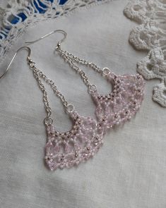 Delicate Handmade Chandelier Earrings Gift, Delicate Handmade Chandelier Earrings For Gift, Pink Elegant Beaded Earrings For Celebration, Elegant Pink Beaded Earrings For Celebration, Handmade Pink Chandelier Earrings For Celebration, Teardrop Earrings With Bead Caps As A Gift, Teardrop Earrings With Bead Caps For Gifts, Handmade Dangle Chandelier Earrings For Party, Handmade Teardrop Chandelier Earrings For Party