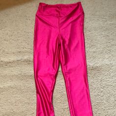 Brand New True “Hot Pink” Shiny Leggings Marked Small But (Personally) Fit Like An Extra Small*** Perfect For An 80s Theme Or Barbie Costume Pink Footless Leggings For Spring, Footless Pink Leggings For Spring, Summer Stretch Footless Leggings, Stretch Footless Leggings For Summer, Spring Party Leggings With High Stretch, Pink High Waist Party Leggings, Pink High Waist Leggings For Party, Pink High Waist Fitted Tights, High Stretch Party Leggings For Spring