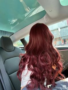 Non Bleach Brown Hair, Long Cherry Red Hair, Light Cherry Red Hair, Brown Rose Hair, Bleach Brown Hair, Asian Red Hair, Beige Blonde Hair, Red Hair Inspiration