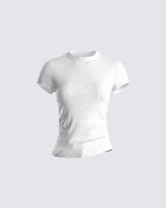 Basic, but not boring 😌 This crewneck white tee made with cotton jersey is the perfect everyday top to pair with quite literally anything. It's essential for any closet, tbh 🤍 Knit T Shirt, White Corset Dress, Modern Wear, Fashion Icon, Basic Outfits, Knitted Tshirt, Mode Inspiration, Lookbook Outfits, Dream Clothes