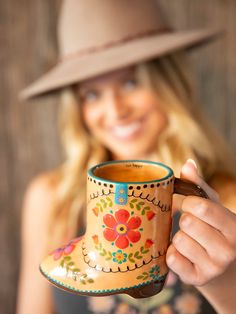 Folk Art Coffee Mug - Betty the Boot-view 1 Coffee Inspired Gifts, Western Mug, Nancy Gardner Ceramics, Sculpted Pottery, Creative Mugs, Holding Coffee, Wedding Mug, Fun Mugs, Whimsical Forest