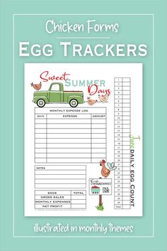 the chicken forms egg trackerr for summer days