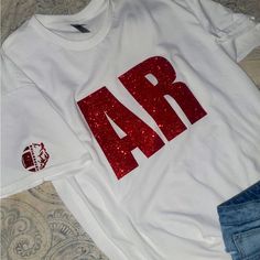 Glitter Shirts!!! Designed And Made By Me. Arkansas Razorbacks Svg Free, Cute Arkansas Razorback Shirts, Razorback Shirt, Arkansas Football, Vintage Arkansas Razorbacks, Arkansas Razorbacks Football, Glitter Shirt, School Spirit Shirts, Arkansas Razorbacks