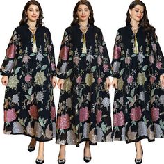 Top Rated Dubai Abaya Women Muslim Sequin Embroidery Dress Islamic Party Long Gown Robes, Womens Dresses Long Sleeve Embroidered Gown For Spring, Long Dress With Floral Embroidery For Party, Floor-length Floral Embroidered Dress For Eid, Floral Print Embroidered Maxi Dress For Party, Floral Print Maxi Embroidered Dress For Party, Festive Long Sleeve Maxi Dress With Floral Embroidery, Spring Party Embroidered Gown, Eid Embroidered Long Sleeve Gown, Eid Sequin Maxi Length Dresses