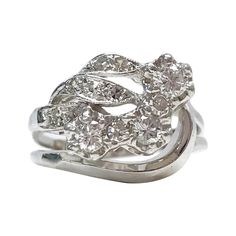 a white gold and diamond ring