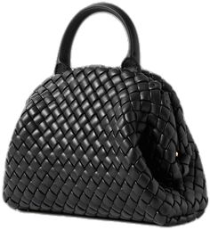 Black Bags With Intrecciato Weave, Elegant Woven Leather Satchel, Luxury Evening Satchel With Woven Leather, Luxury Woven Leather Satchel For Evening, Luxury Handheld Satchel With Braided Handles, Elegant Black Woven Leather Bag, Black Woven Leather Bag For Office, Leather Satchel With Intrecciato Weave For Evening, Black Woven Leather Office Bag