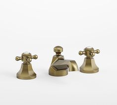 Victoria Widespread Bathroom Sink Faucet | Pottery Barn Antique Brass Faucet, Bathtub Faucets, Finished Bathrooms, Brass Faucet, Hand Held Shower