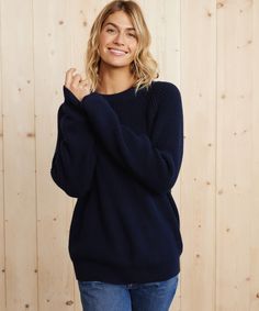 Oversized Cotton Fisherman Navy When we heard that women were buying our men's rendition of the Fisherman, we had an immediate idea: it was time to create an oversized version of everyone's favorite knit. This cotton classic is a must-have for any season, pairing perfectly with denim, dresses, or over your favorite tee. 100% cotton. Made in China. Oversized, straight body that falls at the low hip. | 100% cotton. Made in China. Oversized, straight body that falls at the low hip. Dry clean. Dry c Oversized Classic Sweater With Ribbed Cuffs, Oversized Classic Sweater With Ribbed Collar, Classic Oversized Ribbed Sweater, Classic Ribbed Sweater For Everyday, Classic Ribbed Everyday Sweater, Classic Oversized Textured Knit Sweater, Oversized Classic Textured Knit Sweater, Classic Oversized Knit Sweater, Denim Dresses