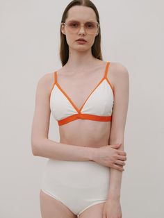 This is a feminine and modern bikini by 320SHOWROOM that is made out of high quality and sturdy fabric. With unique design detail and trendy mood, you can style it for your modern and casual daily outfit.- Color contrasting piping line detail- High waistline- Inner bra pad and triple hooks- Adjustable shoulder strap length Modern Bikinis, White Bikinis, Padded Bras, Daily Outfits, Piping, Contrasting Colors, Design Details, Unique Design, Shoulder Strap