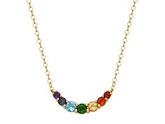 0.51ctw Round Swiss Blue Topaz, Round Amethyst, Round Red Garnet, Round Yellow Citrine, Round Orange Madeira Citrine, Round Blue Iolite And Round Green Chrome Diopside 10k Yellow Gold Necklace. Measures Approximately 0.04" W. Spring Ring Clasp. 2" Extender. Rondelle Necklace, Ring Spacer, Green Chrome, Michael Kors Fashion, Yellow Gold Necklace, Diamond Alternatives, Popular Jewelry, Yellow Citrine, Swiss Blue Topaz