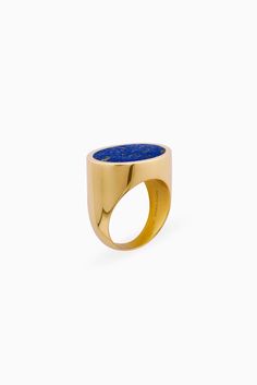 Editor's Notes: Crafted from 18-karat pure solid gold, this stately Signet Ring is the epitome of understated elegance. Unique by design, each lapis lazuli stone will vary in pattern, color, or tone for an exquisite visage. Lapis Ring, Air Supply, Lapis Lazuli Ring, Contemporary Ring, Lapis Lazuli Stone, Ring Setting, Jewelry Design Necklace, Signet Ring, Minimalist Jewelry