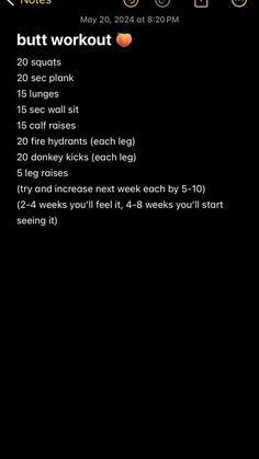 the workout log is displayed in this screenshote screen shot, with an orange and black background