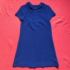 Nwot Tara Jarmon Blue A-Line Mini Dress. Classy Design. Wear It With Flats Or Heels.Good For Day Or Time Out. Seems Size 36 (Feels Like Us S). Please Check Measurements The Color Is Between Blue And Purple Blue Shift Mini Dress With Short Sleeves, Royal Blue A-line Mini Dress, Chic Blue Shift Mini Dress, Casual Royal Blue Knee-length Dress, Blue Shift Mini Dress, Blue Shift Mini Dress For Party, Blue Knee-length Mini Dress For Work, Blue Shift Dress Mini Length, Blue Short Sleeve Mini Dress For Work