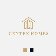 the logo for a home builder company that is currently under construction and has been designed to look like a house