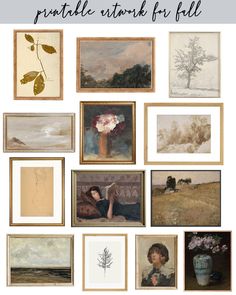 a collage of paintings with the words, how to hang art prints on wall