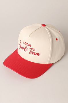 Local Sports Team Vintage Two-Toned Script Trucker Hat Step up your game with our Local Sports Team Vintage Two-Toned Script Trucker Hat! Whether you're cheering from the stands or just running errands, this stylish cap is your go-to accessory for showing off team pride. Featuring novelty embroidered phrasing at the front, this hat combines vintage charm with modern flair. Crafted from 100% cotton, it’s lightweight and breathable, making it perfect for those sunny game days or casual outings. Th