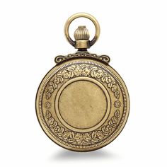 "PRODUCT DESCRIPTION This vintage style antique gold-plated pocket watch features a locomotive chugging along in full steam, surrounded by a wreath of roses on the front cover. The rose wreath pattern is repeated on the back, surrounding a circular area for free engraving of to 3 lines of inscription. Inside, the watch features a white dial with black Roman numerals, hands, and date display. This historic pocket watch design comes with a matching 12\" chain, and is packaged in a Charles Hubert g Vintage Pocket Watch With Compass Design, Vintage Bronze Pocket Watch With Antique Finish, Antique Brass Pocket Watch In Gold, Antique Brass Pocket Watch In Antique Gold, Antique Brass Gold Pocket Watch, Vintage Engraved Bronze Pocket Watch, Gold Brass Pocket Watch With Antique Finish, Gold Antique Finish Brass Pocket Watch, Vintage Bronze Medallion Pocket Watch