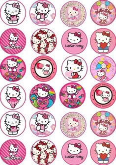 hello kitty birthday cupcake toppers