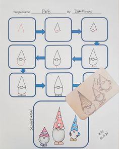 an activity sheet for children to learn how to draw cartoon characters with numbers and shapes